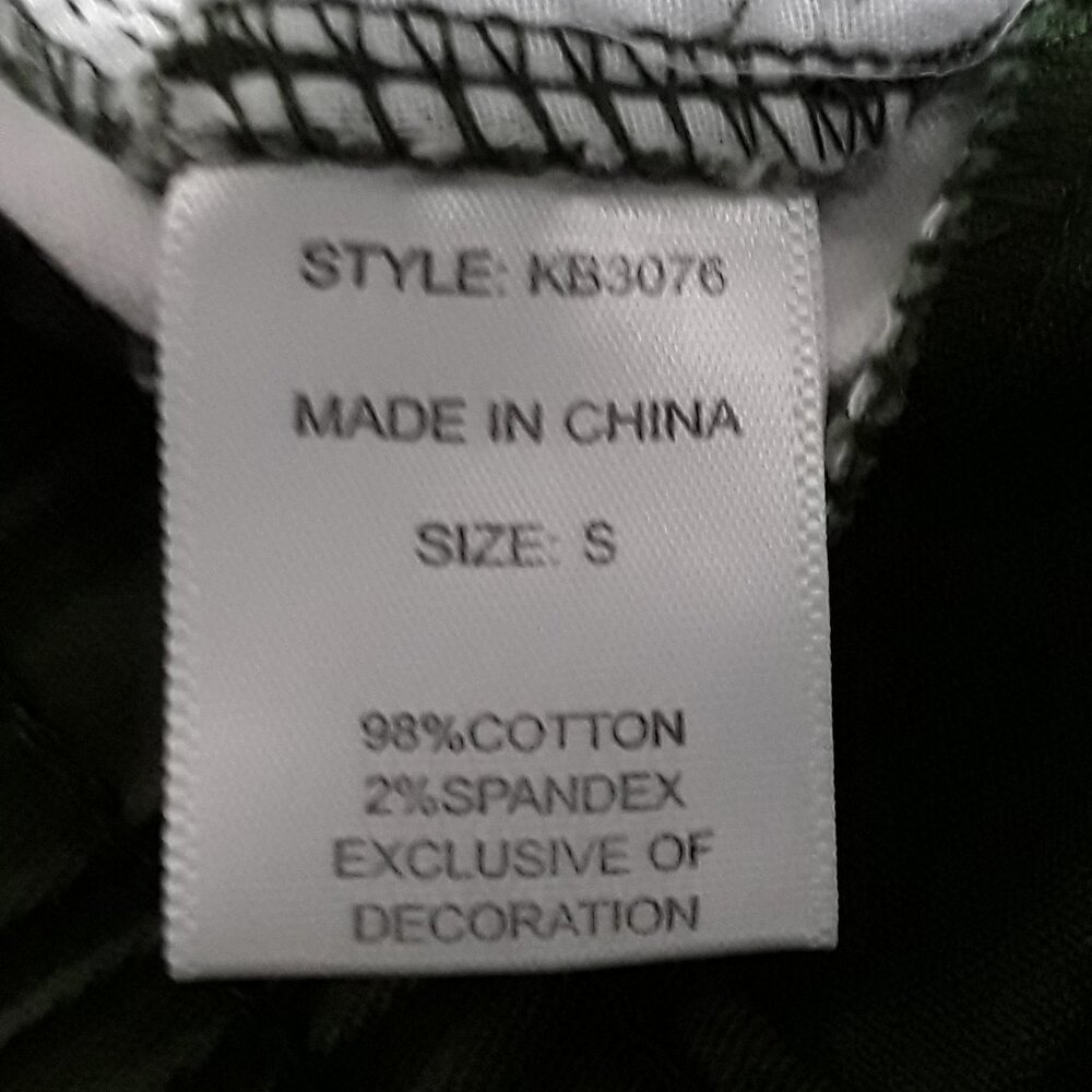 98% Cotton Ankle Zip Dark Green & White Slim Fit Drawtring Track Pants - Picture 6 of 6